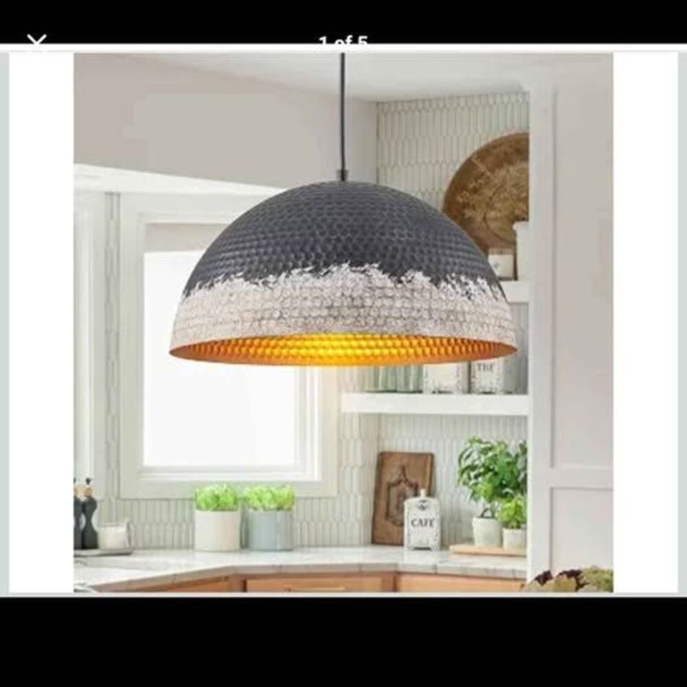 Hammered Metal Dome Pendant Light - New